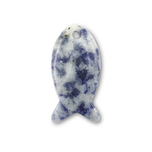 Natuursteen hangers sodaliet en microklien vis Blue-white