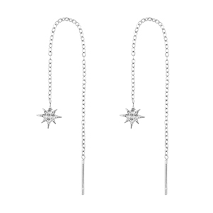 Roestvrij stalen (RVS) Stainless steel oorbellen ster Silver
