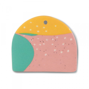 Polymeer hangers Green-pink-ochre yellow