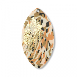 Polymeer hangers blad Brown-pink-white-gold