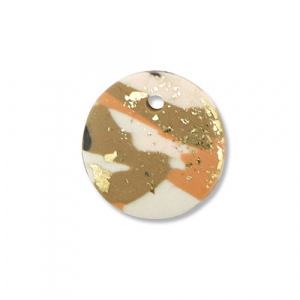 Polymeer hangers rond Brown-pink-white-gold