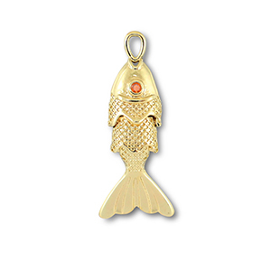 Bedels metaal vis Gold-orange