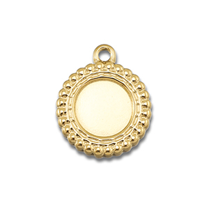 BY31&reg; Roestvrij stalen (RVS) Stainless steel bedels met setting voor SS30 flatback Gold