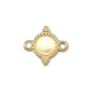 BY31&reg; Roestvrij stalen (RVS) Stainless steel tussenstuk met setting voor SS16 flatback Gold