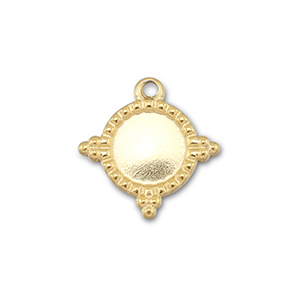 BY31&reg; Roestvrij stalen (RVS) Stainless steel bedels met setting voor SS16 flatback Gold