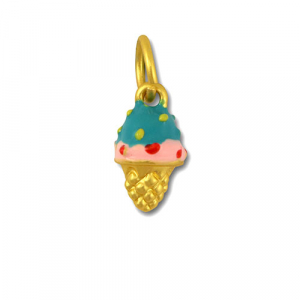 Bedels metaal ijs lolly Turquoise-pink-gold