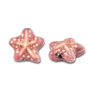 Kralen keramiek zeester Vintage pink