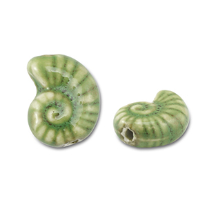 Kralen keramiek schelp Light green