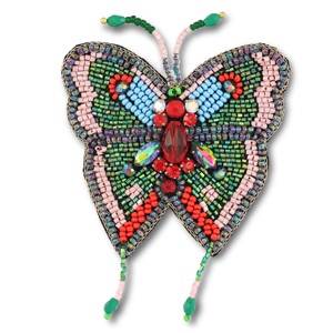 Broches vlinder Red-green-pink