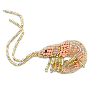 Broches garnaal Peach-gold