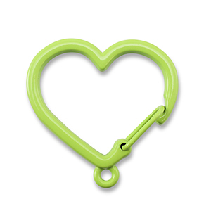Gekleurde onderdelen sleutelhanger hart met oogje Green