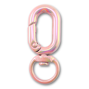 Gekleurde onderdelen sleutelhanger ovaal Pink-AB coating