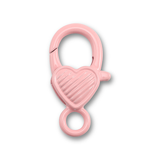 Gekleurde onderdelen karabijnslot hart Pink