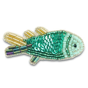 Broches vis Green-gold-multicolour AB coating