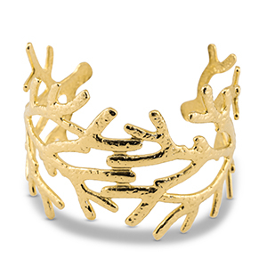 Roestvrij stalen (RVS) Stainless steel armbanden bangle koraal Gold
