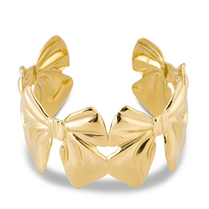 Roestvrij stalen (RVS) Stainless steel armbanden bangle strik Gold