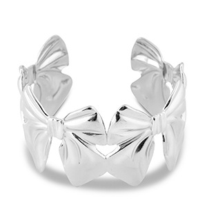 Roestvrij stalen (RVS) Stainless steel armbanden bangle strik Silver