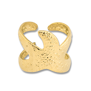 Roestvrij stalen (RVS) Stainless steel ringen zeester Gold