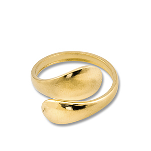 Roestvrij stalen (RVS) Stainless steel ringen druppel Gold