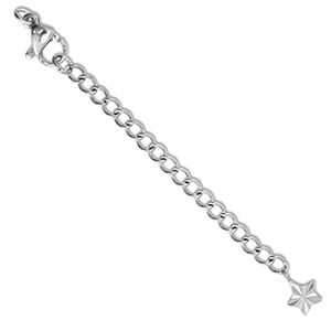 Roestvrij stalen (RVS) stainless steel onderdelen verlengketting set ster met karabijnslot Silver