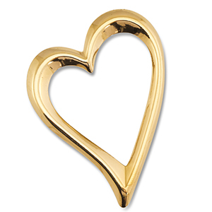Roestvrij stalen (RVS) Stainless steel hangers hart Gold