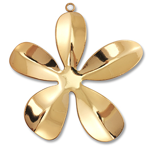 Roestvrij stalen (RVS) Stainless steel hangers bloem Gold