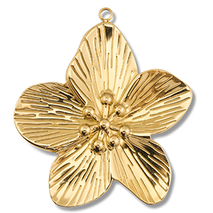 Roestvrij stalen (RVS) Stainless steel hangers bloem Gold