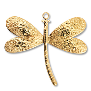 Roestvrij stalen (RVS) Stainless steel hangers libelle Gold