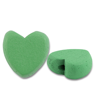 Houten kralen hart Green
