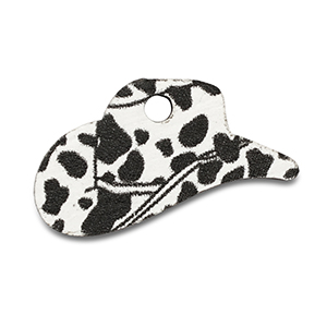 Houten bedels cowboyhoed White-black