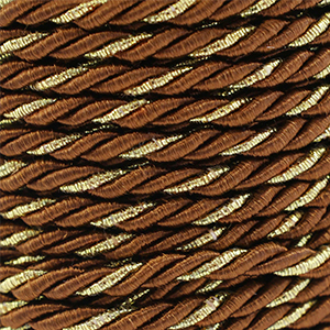Trendy koord twisted 3mm Brown-gold