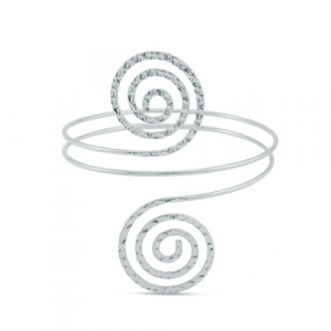 Arm cuff spiraal Silver