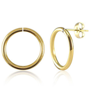 Roestvrij stalen (RVS) Stainless steel oorbellen 18mm Goud