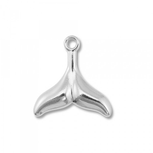 Roestvrij stalen (RVS) Stainless steel bedels staartvin Silver