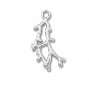 Roestvrij stalen (RVS) Stainless steel bedels koraal Silver