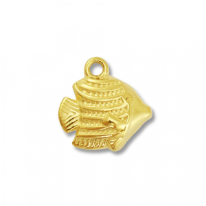 Roestvrij stalen (RVS) Stainless steel bedels vis Gold