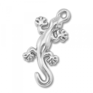 Roestvrij stalen (RVS) Stainless steel bedels hagedis Silver