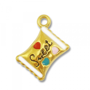 Roestvrij stalen (RVS) Stainless steel bedels snoepje Gold