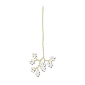 Hangers van glaskralen bloem Gold-white