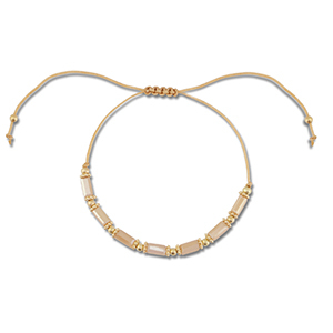Trendy enkelbandjes mixed beads Light brown-gold