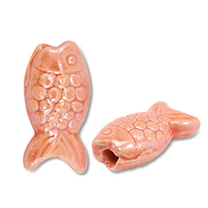 DQ Grieks keramiek kralen vis Coral peach