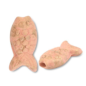DQ Grieks keramiek kralen vis Pink-gold