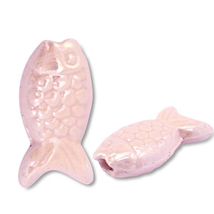DQ Grieks keramiek kralen vis Light pink