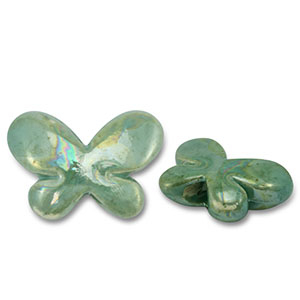 DQ Grieks keramiek kralen vlinder Turquoise green