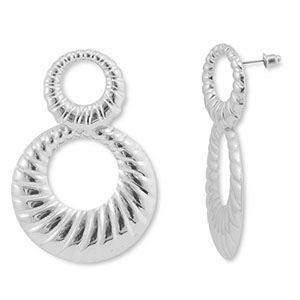 Trendy oorbellen rond Silver