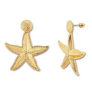 Trendy oorbellen zeester Gold