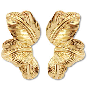 Trendy oorbellen blad Gold