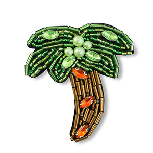 Broches palmboom Multicolour green-brown-orange