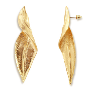 Trendy oorbellen blad Gold