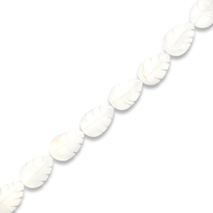 Schelp kralen blad Off white
